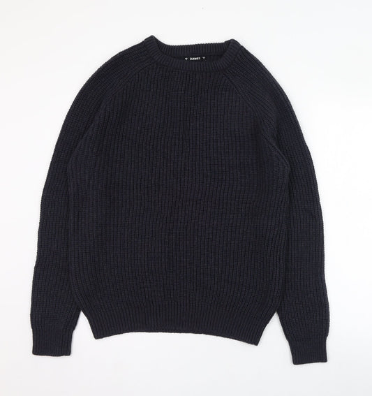 Dunnes Stores Mens Blue Round Neck  Acrylic Pullover Jumper Size M