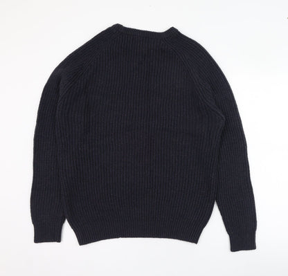 Dunnes Stores Mens Blue Round Neck  Acrylic Pullover Jumper Size M