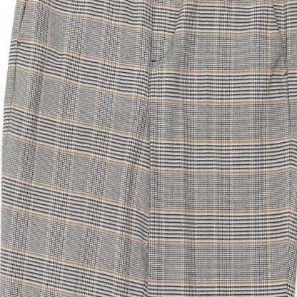 Oui Womens Grey Check Polyester Carrot Trousers Size 10 L26 in Regular Zip