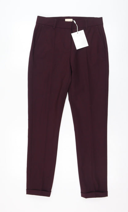 Karen By Simonsen Womens Purple  Polyester Trousers  Size 34 L27 in Regular Zip