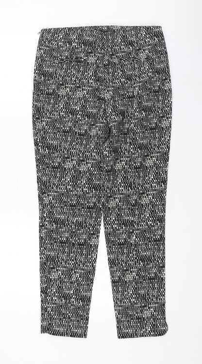 Gerard Darel Womens Black Geometric Cotton Carrot Trousers Size 36 L26 in Regular Zip