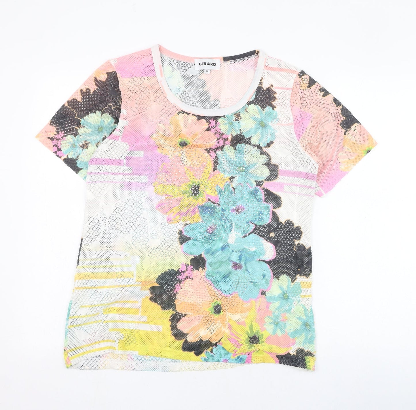 Womens UK Size S Gerard Multicoloured Basic T-Shirt