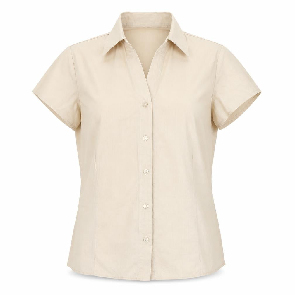 Womens UK Size 12 BHS Beige Basic Button-Up
