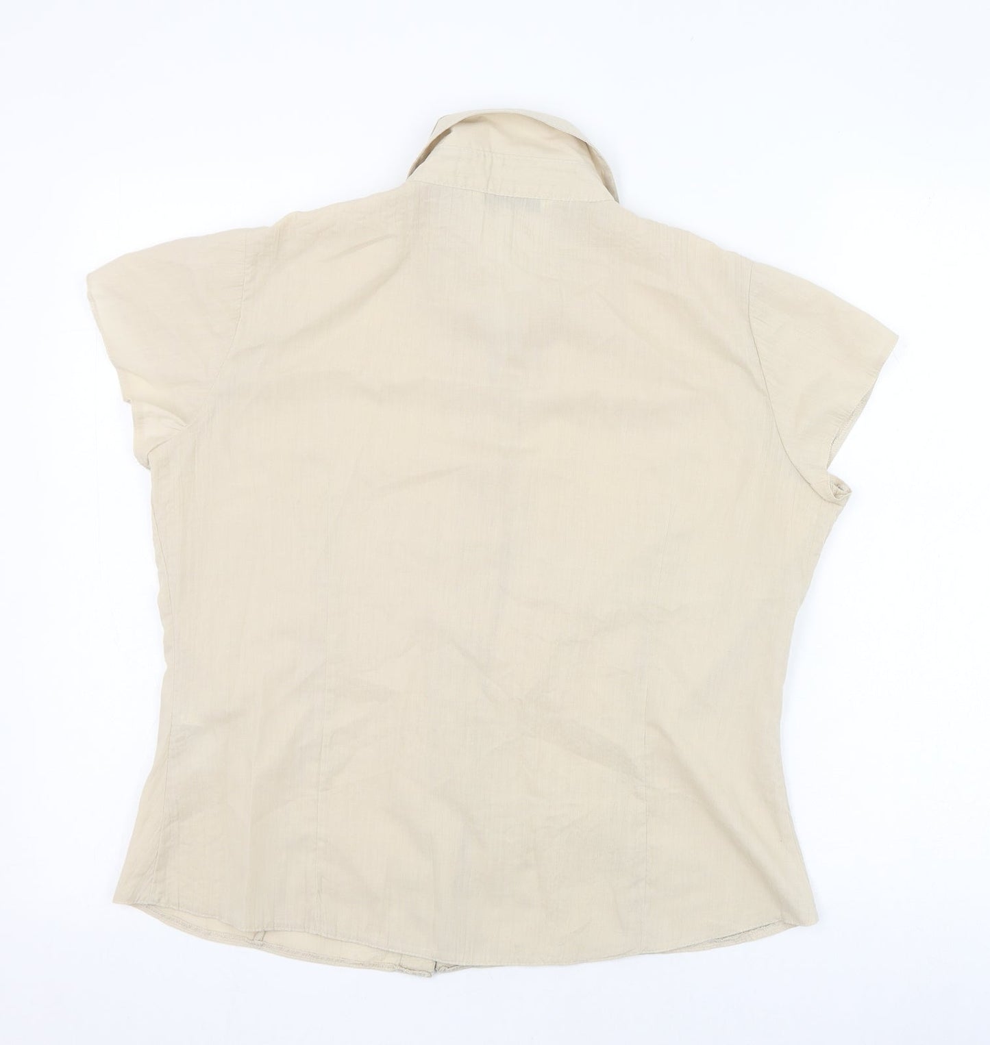Womens UK Size 12 BHS Beige Basic Button-Up