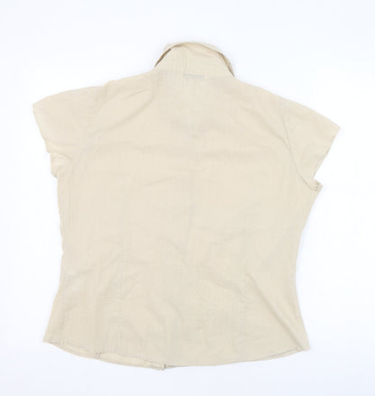 Womens UK Size 12 BHS Beige Basic Button-Up