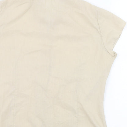 Womens UK Size 12 BHS Beige Basic Button-Up