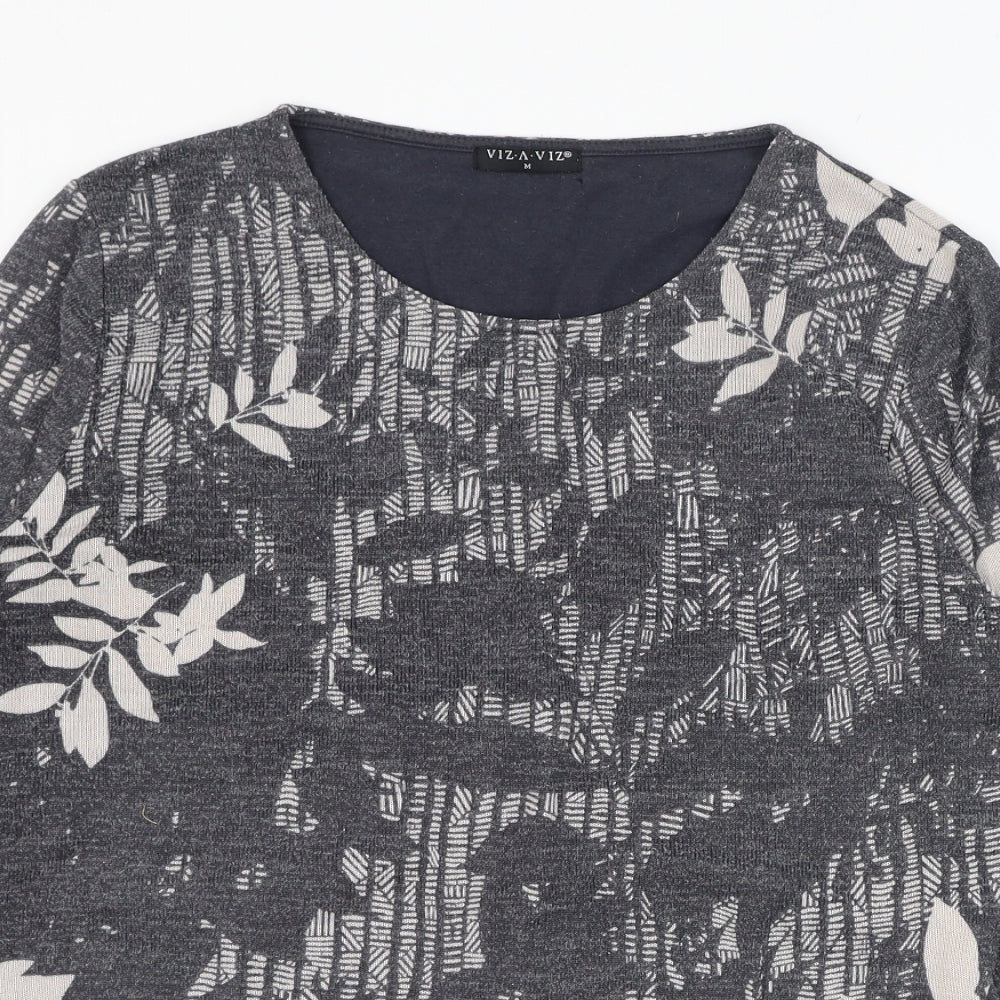 Womens UK Size M Viz A Viz Grey Pullover Jumper