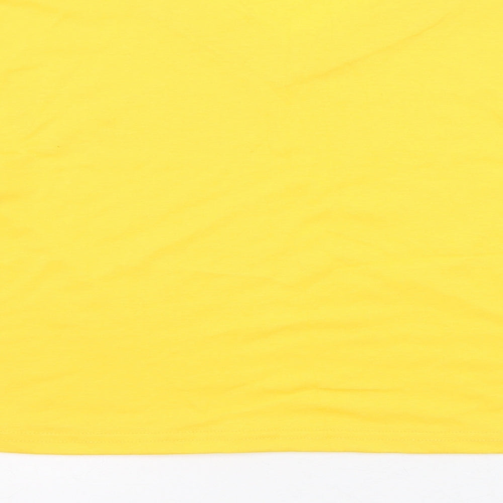 Womens UK Size S Preworn Yellow Cropped T-Shirt