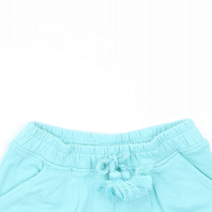 Marks and Spencer Baby Blue  Cotton Cropped Trousers Size 18-24 Months  Drawstring