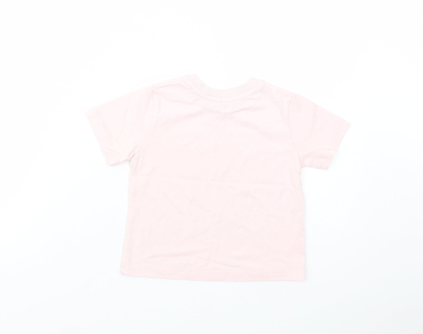 Disney Store Girls Pink  Cotton Pullover T-Shirt Size 2 Years Crew Neck Pullover - Princess