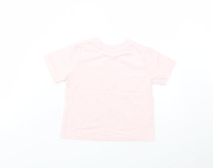 Disney Store Girls Pink  Cotton Pullover T-Shirt Size 2 Years Crew Neck Pullover - Princess