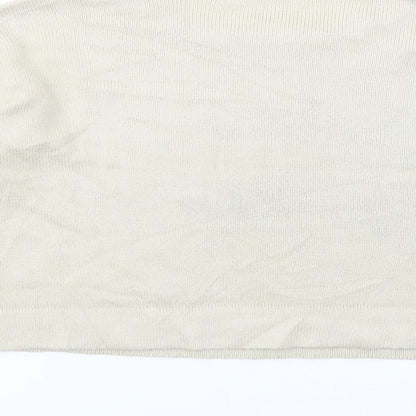 VERO MODA Womens Beige Boat Neck  Acrylic Pullover Jumper Size M   - Moose