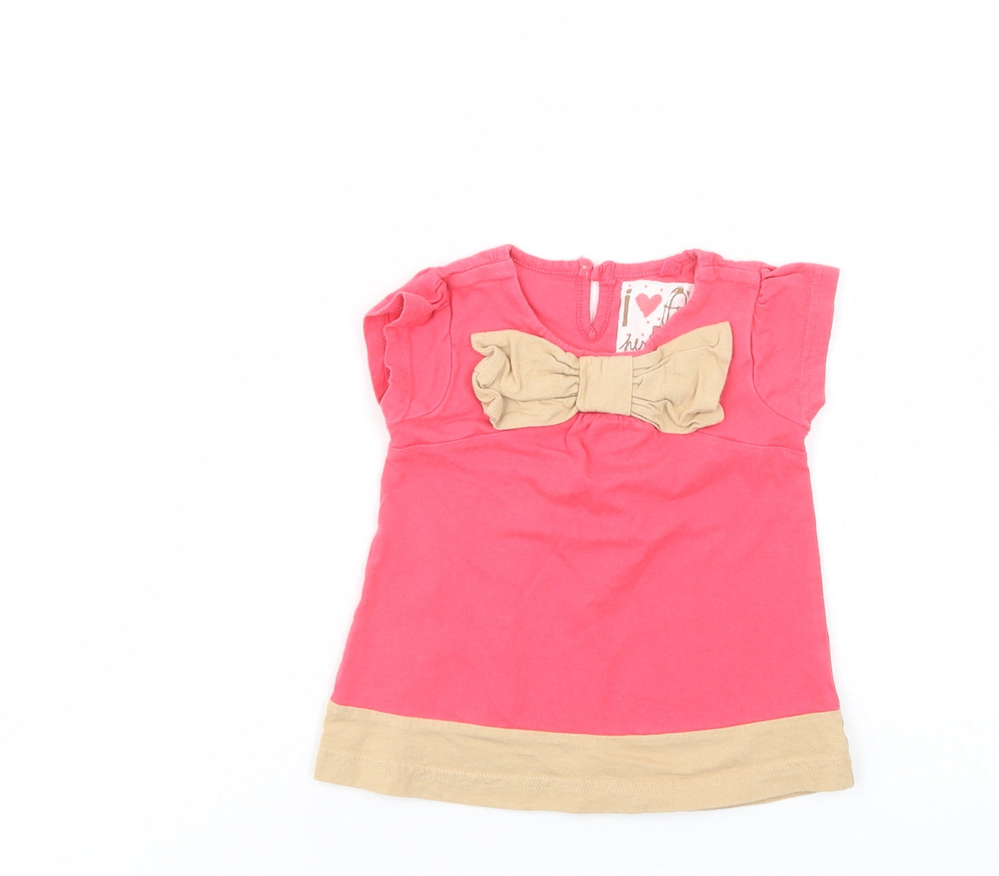 NEXT Baby Pink  Cotton Basic Blouse Size 6-9 Months Crew Neck Button