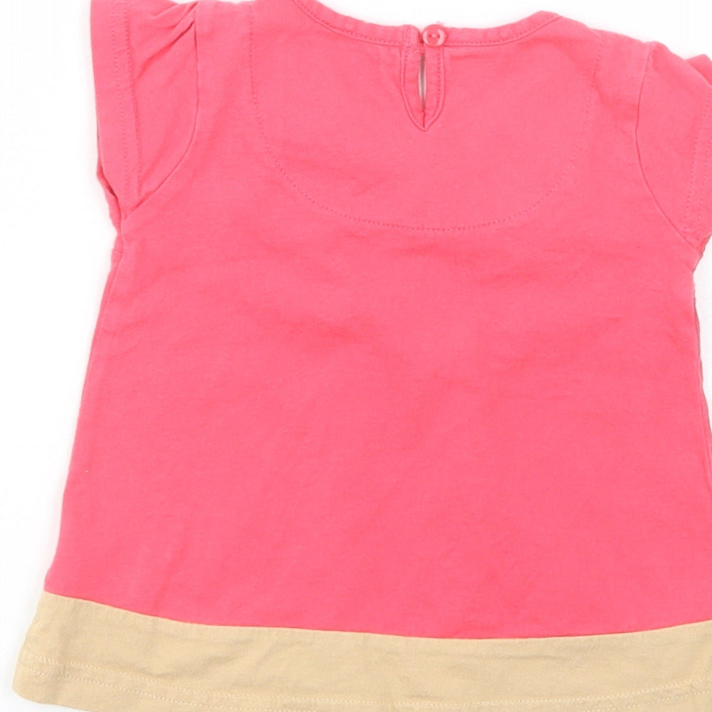 NEXT Baby Pink  Cotton Basic Blouse Size 6-9 Months Crew Neck Button
