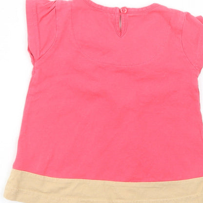 NEXT Baby Pink  Cotton Basic Blouse Size 6-9 Months Crew Neck Button