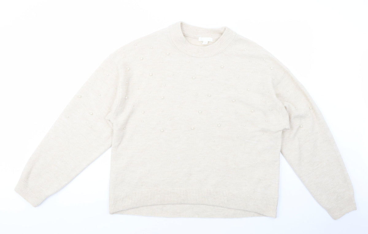 Womens UK Size M H&M Beige Pullover Jumper