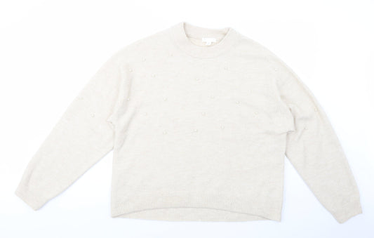 Womens UK Size M H&M Beige Pullover Jumper