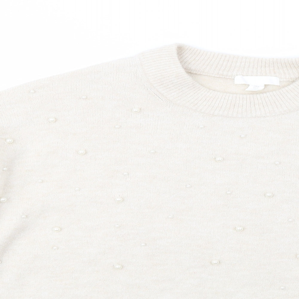 Womens UK Size M H&M Beige Pullover Jumper
