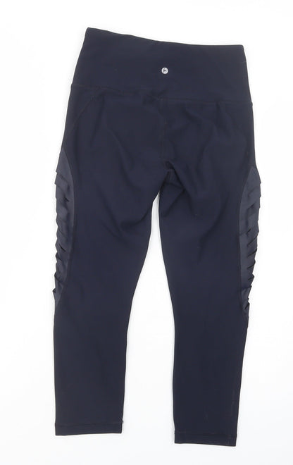 90 Degree Womens Blue  Polyester Cropped Leggings Size S L22 in Regular