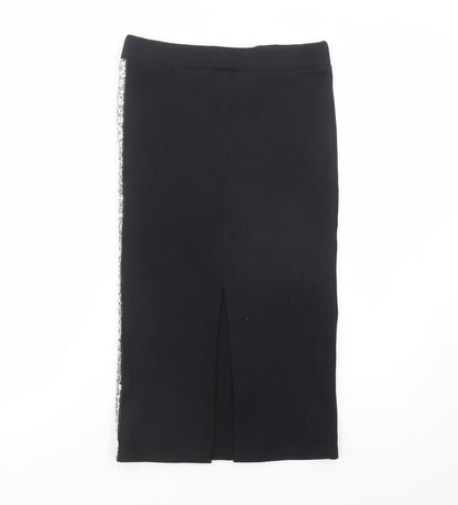 Voga Poland Womens Black  Cotton Straight & Pencil Skirt Size 12