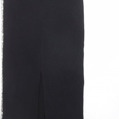 Voga Poland Womens Black  Cotton Straight & Pencil Skirt Size 12