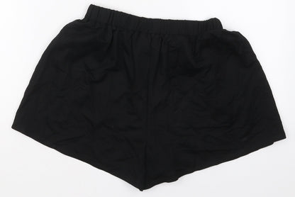 ASOS Womens Black  Viscose Bermuda Shorts Size 8  Regular Drawstring
