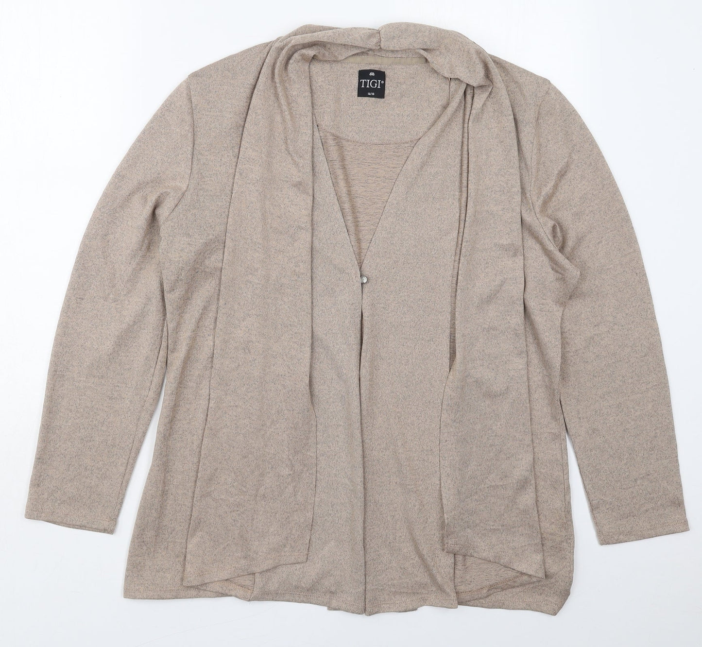 Womens UK Size 14 Tigi Brown Cardigan Jumper