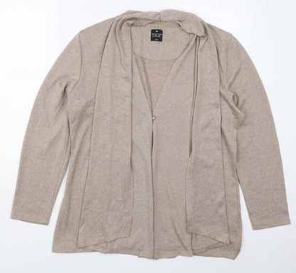 Womens UK Size 14 Tigi Brown Cardigan Jumper