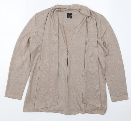 Womens UK Size 14 Tigi Brown Cardigan Jumper