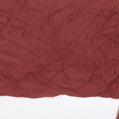 Jolie & Joy Womens Pink V-Neck  Acrylic Pullover Jumper Size M