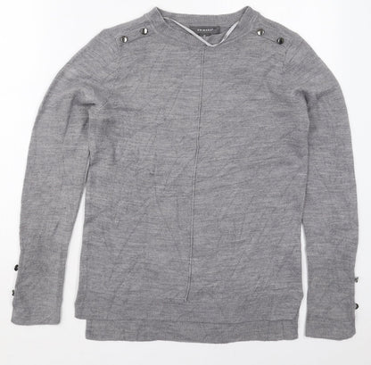 Primark Womens Grey Crew Neck  Acrylic Pullover Jumper Size 6