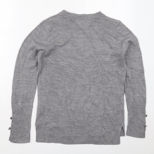 Primark Womens Grey Crew Neck  Acrylic Pullover Jumper Size 6