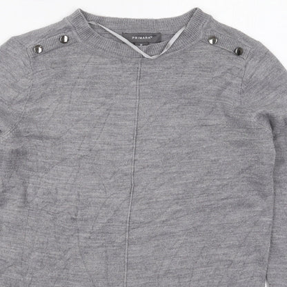 Primark Womens Grey Crew Neck  Acrylic Pullover Jumper Size 6