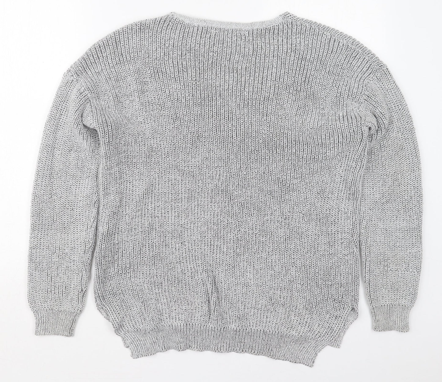 Primark Womens Grey V-Neck  Polyester Pullover Jumper Size 14