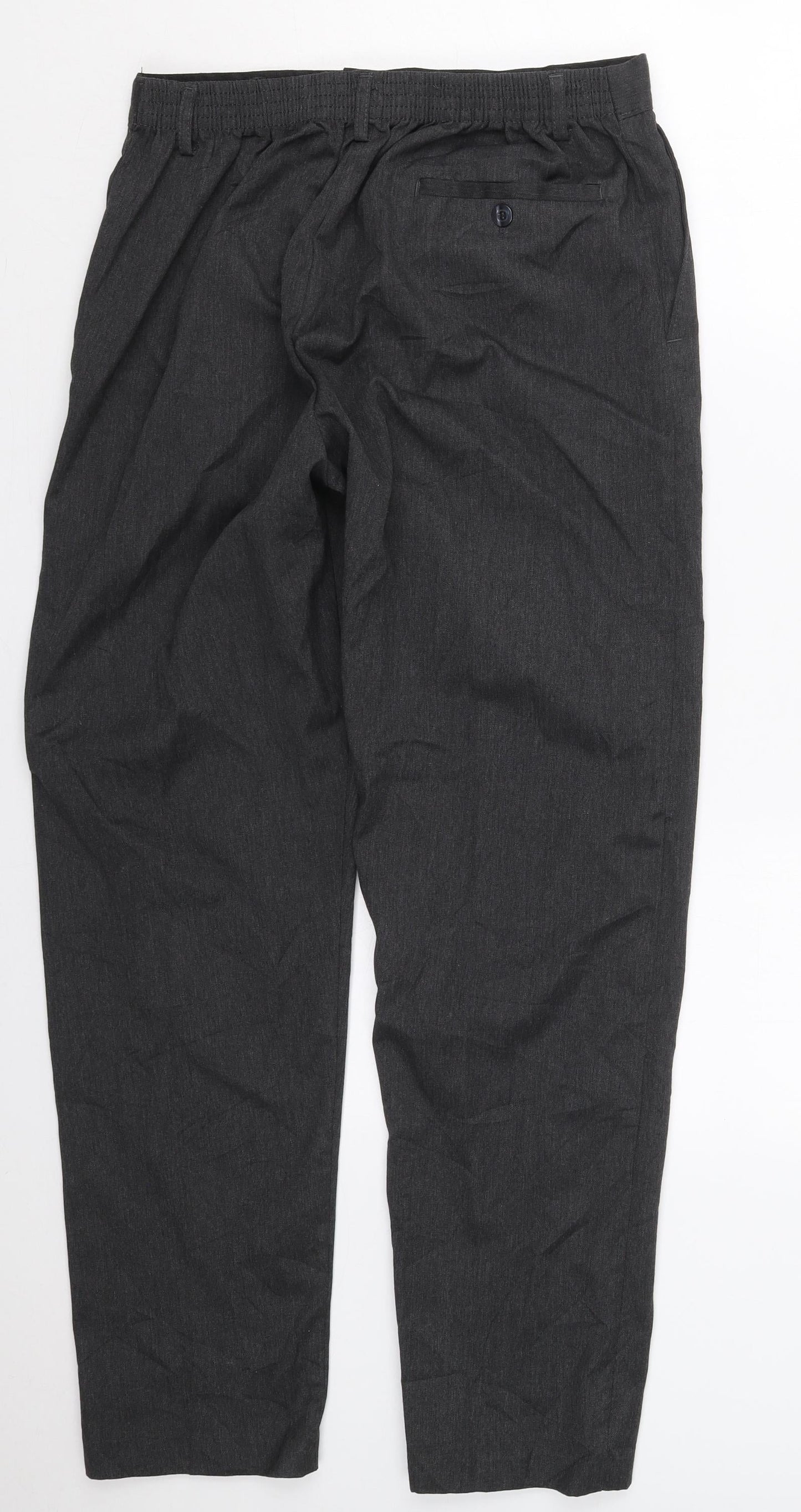 Preworn Mens Grey  Polyester Trousers  Size 30 L29 in Regular Hook & Eye