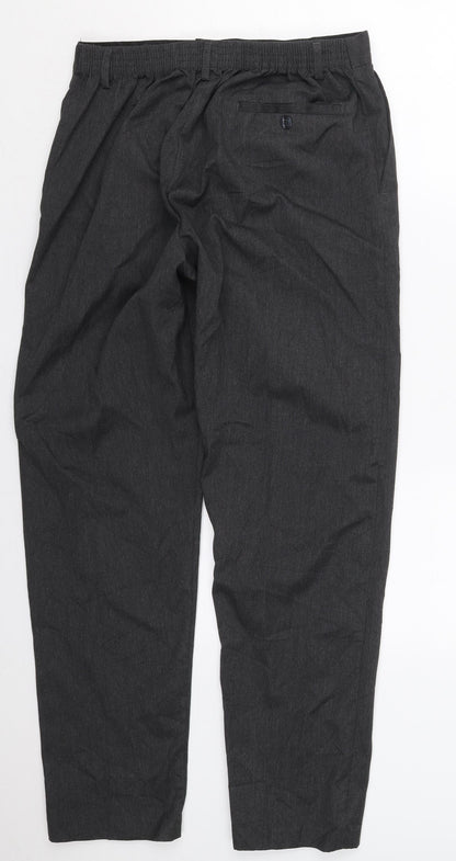 Preworn Mens Grey  Polyester Trousers  Size 30 L29 in Regular Hook & Eye