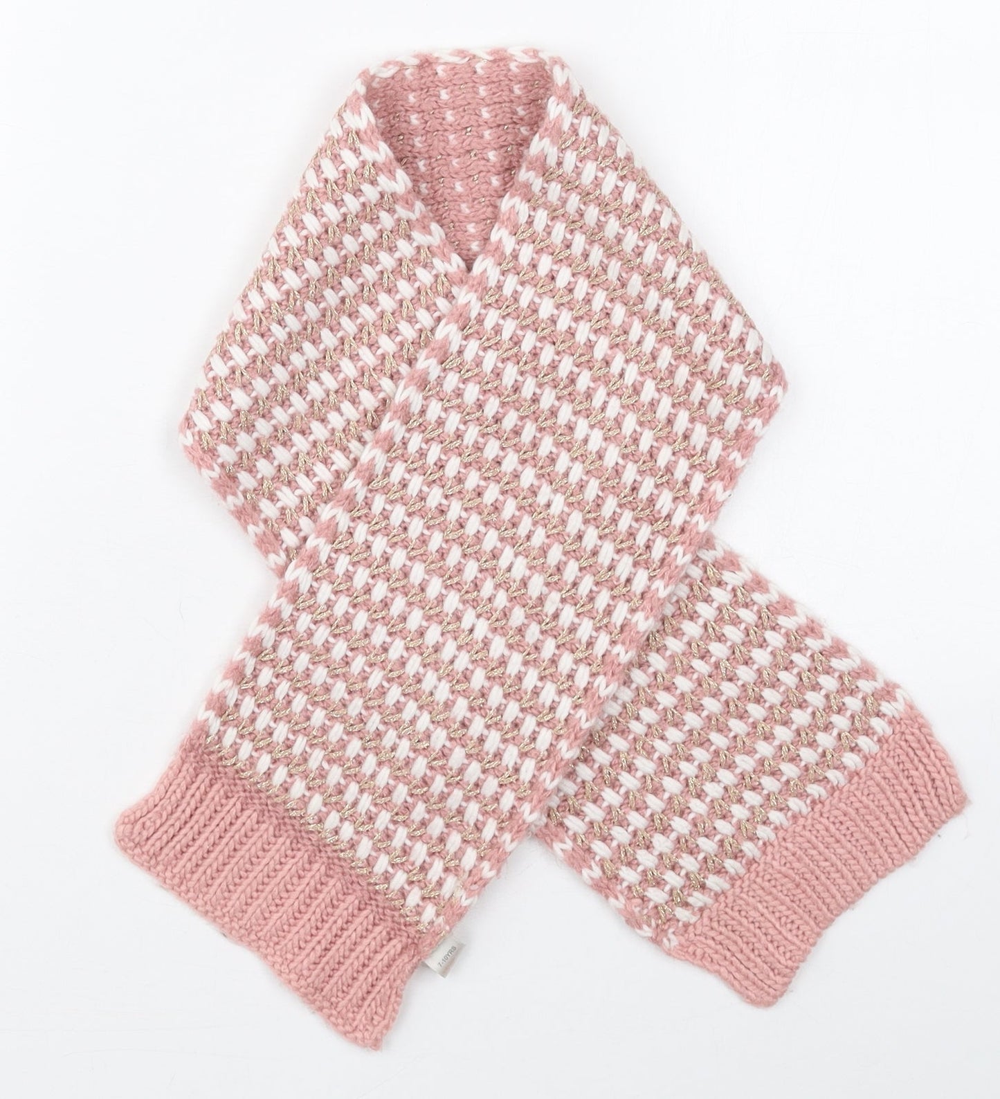 Matalan Girls Pink Geometric Acrylic Rectangle Scarf Scarves & Wraps One Size