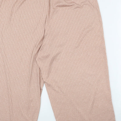 F^F Womens Pink  Polyester Capri Trousers Size 12 L21 in Regular
