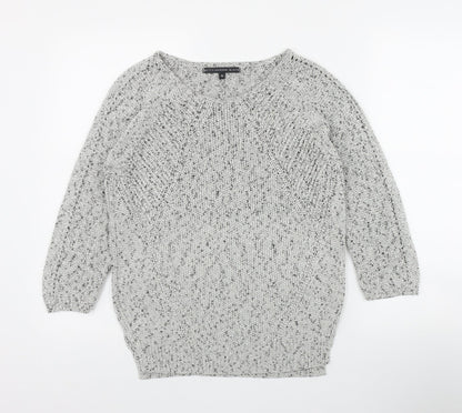 Betty Jackson. Black Womens Grey Round Neck  Acrylic Pullover Jumper Size 10