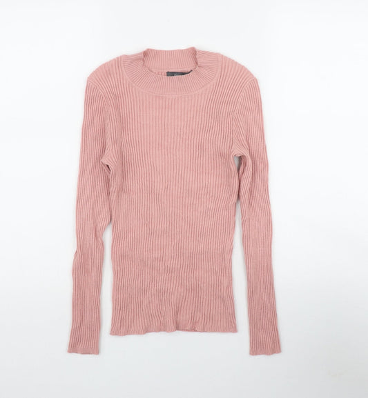 Primark Womens Pink Round Neck  Viscose Pullover Jumper Size 10