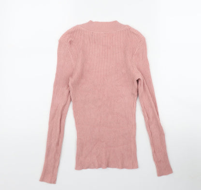 Primark Womens Pink Round Neck  Viscose Pullover Jumper Size 10