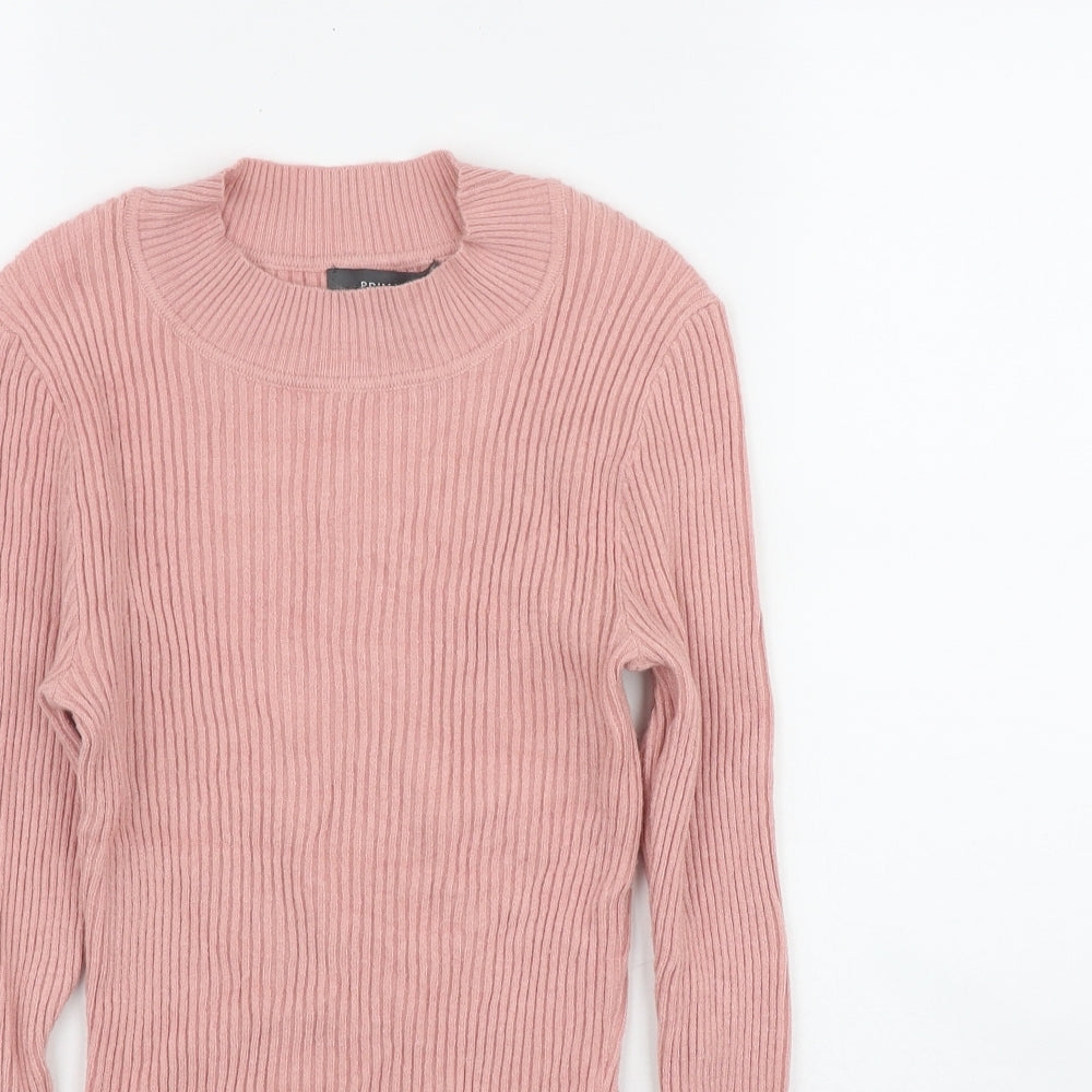Primark Womens Pink Round Neck  Viscose Pullover Jumper Size 10