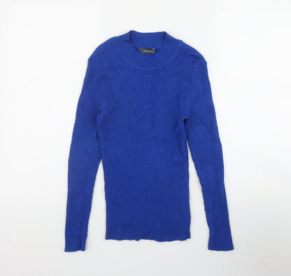 Primark Womens Blue Round Neck  Viscose Pullover Jumper Size 12
