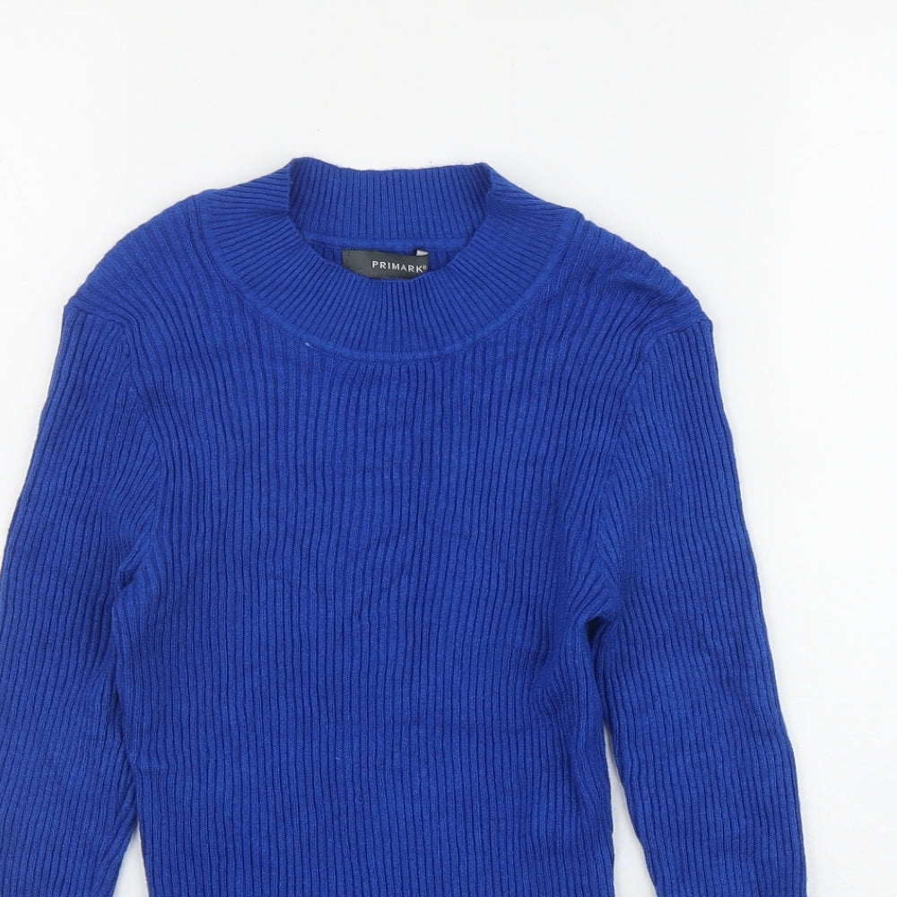 Primark Womens Blue Round Neck  Viscose Pullover Jumper Size 12
