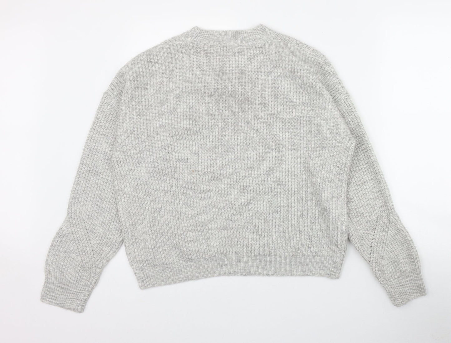 Primark Womens Grey Round Neck  Acrylic Pullover Jumper Size 6