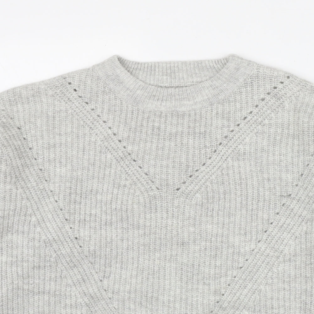 Primark Womens Grey Round Neck  Acrylic Pullover Jumper Size 6