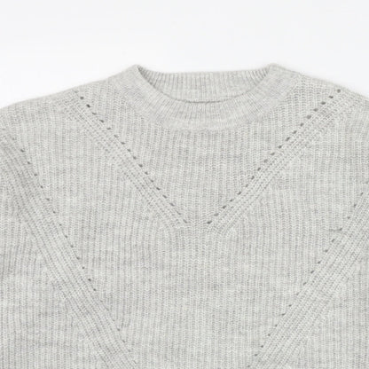 Primark Womens Grey Round Neck  Acrylic Pullover Jumper Size 6
