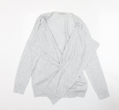 George Womens Grey V-Neck  Polyester Cardigan Jumper Size 14