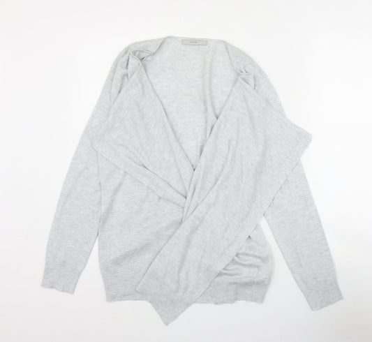 George Womens Grey V-Neck  Polyester Cardigan Jumper Size 14