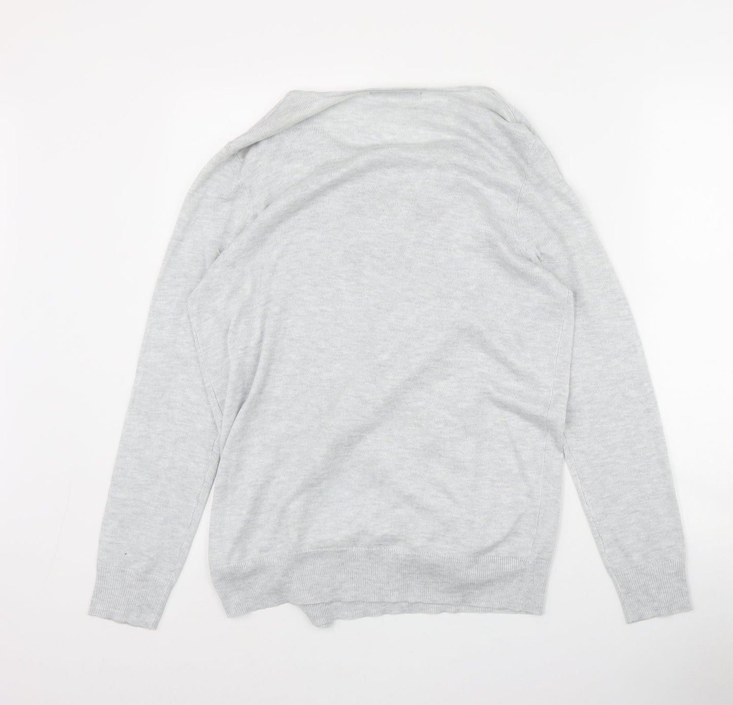 George Womens Grey V-Neck  Polyester Cardigan Jumper Size 14